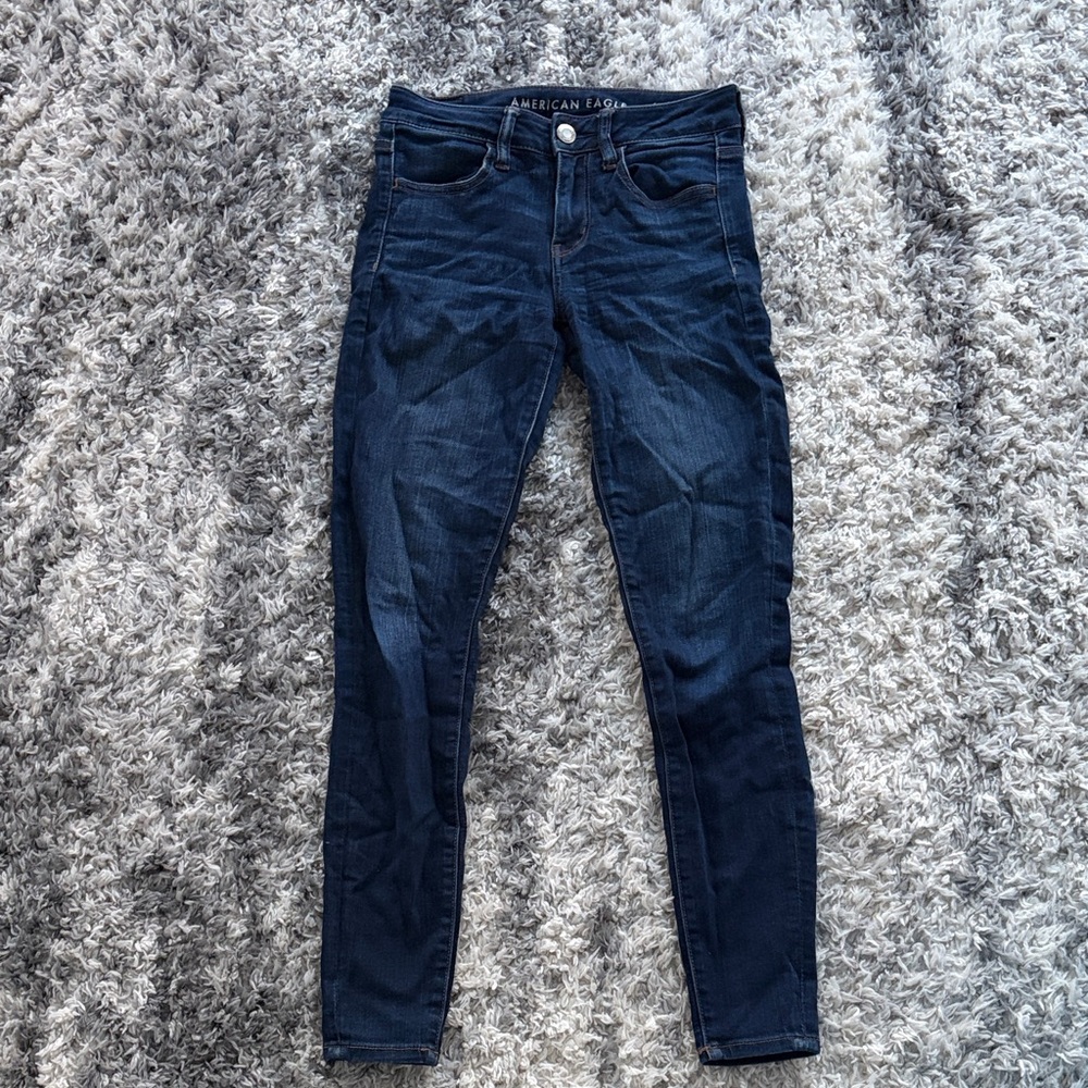 American Eagle Outfitters Women's Dark Blue Skinny Jeans